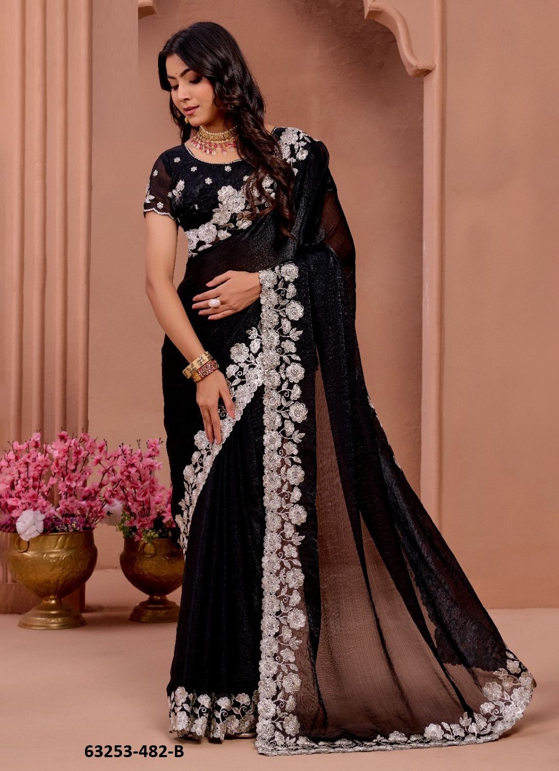 SERIES 482 - Catalog # 63253 (Set of 5 Sarees) by Durga Fashion