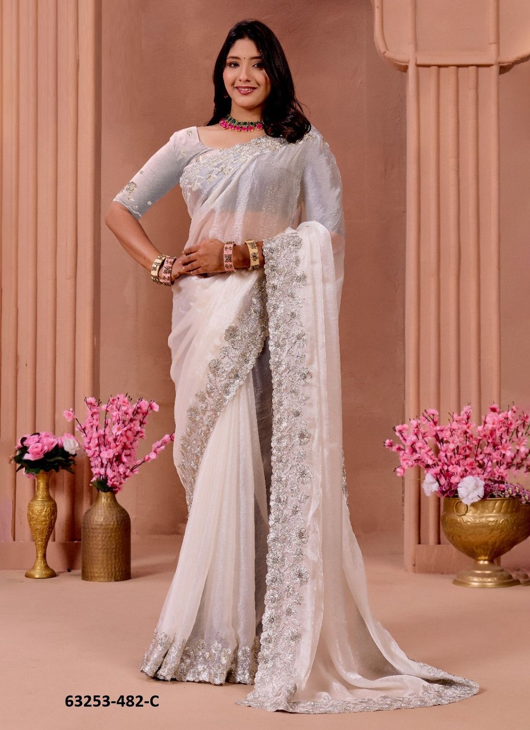 SERIES 482 - Catalog # 63253 (Set of 5 Sarees) by Durga Fashion
