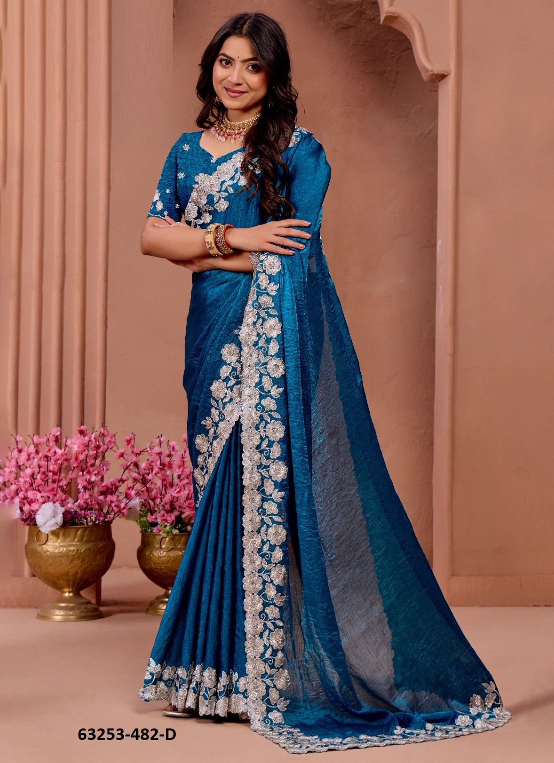 SERIES 482 - Catalog # 63253 (Set of 5 Sarees) by Durga Fashion