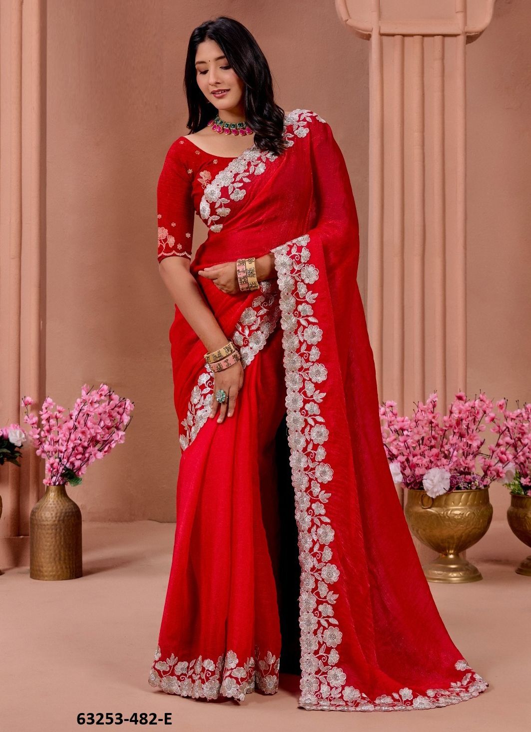 SERIES 482 - Catalog # 63253 (Set of 5 Sarees) by Durga Fashion