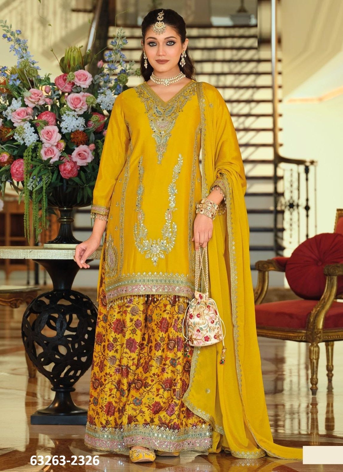 RANG 3 - Catalog # 63263 (Set of 3 Readymade Salwar Suits) by Eba Lifestyle