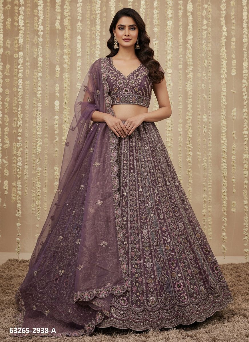 SERIES 2938 - Catalog # 63265 (Set of 4 Semi-Stitched Lehengas) by Raw Lemon SERIES 2938 - Catalog # 63265 (Set of 4 Semi-Stitched Lehengas) by Raw Lemon