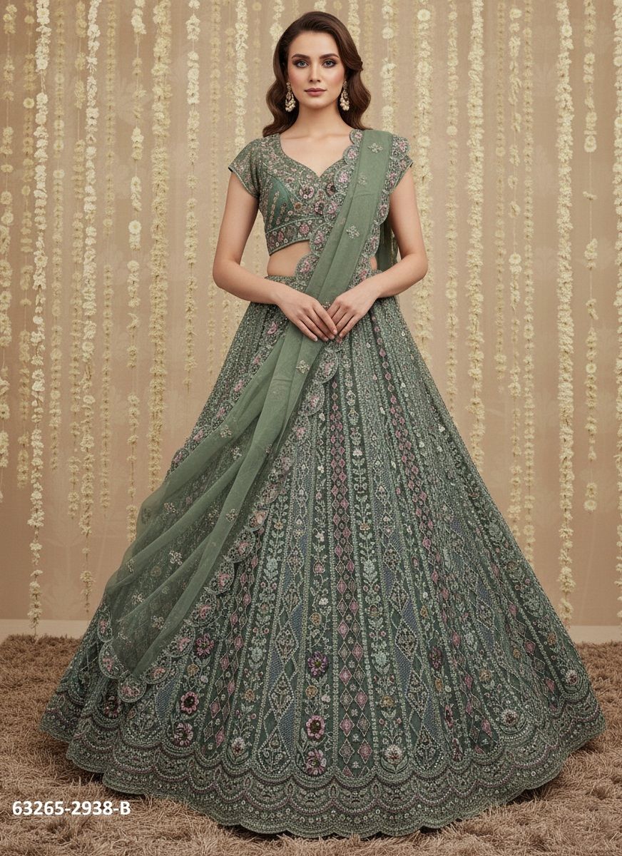 SERIES 2938 - Catalog # 63265 (Set of 4 Semi-Stitched Lehengas) by Raw Lemon SERIES 2938 - Catalog # 63265 (Set of 4 Semi-Stitched Lehengas) by Raw Lemon
