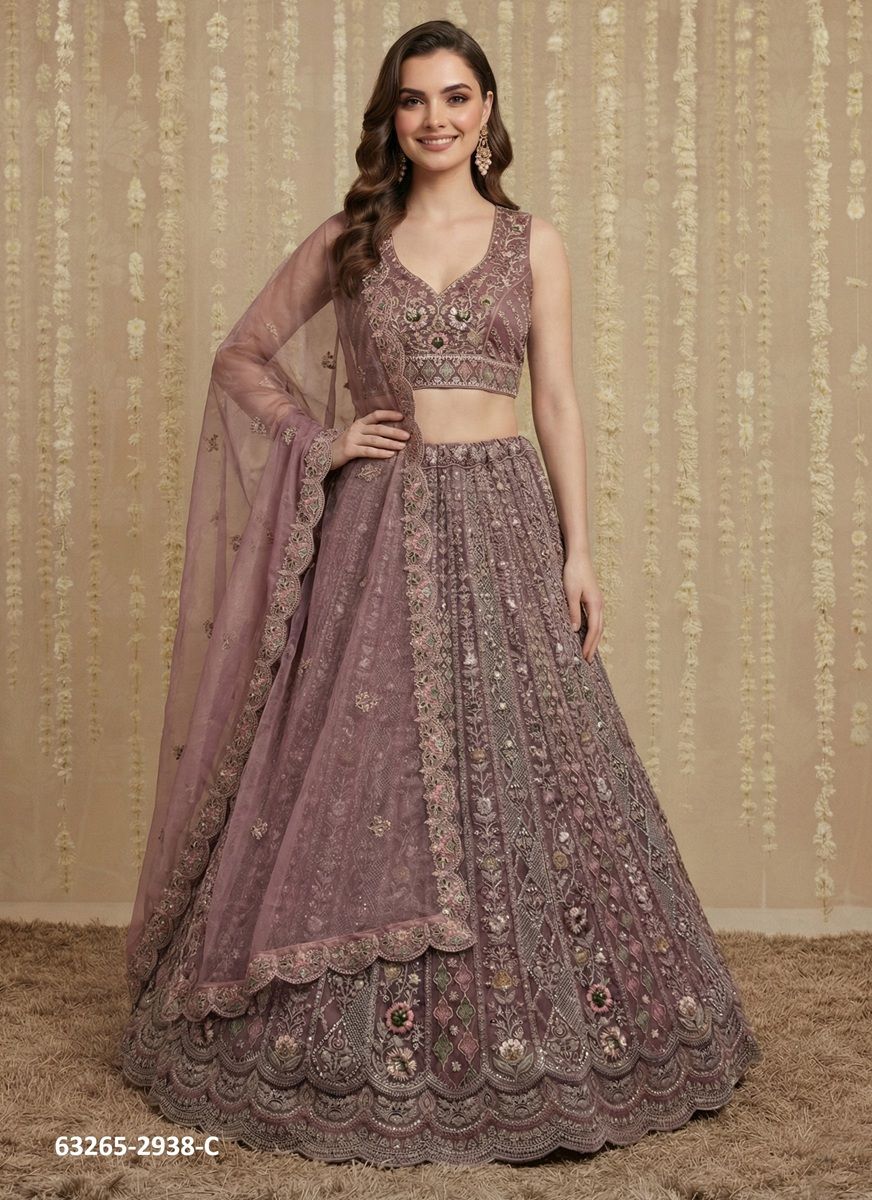 SERIES 2938 - Catalog # 63265 (Set of 4 Semi-Stitched Lehengas) by Raw Lemon SERIES 2938 - Catalog # 63265 (Set of 4 Semi-Stitched Lehengas) by Raw Lemon