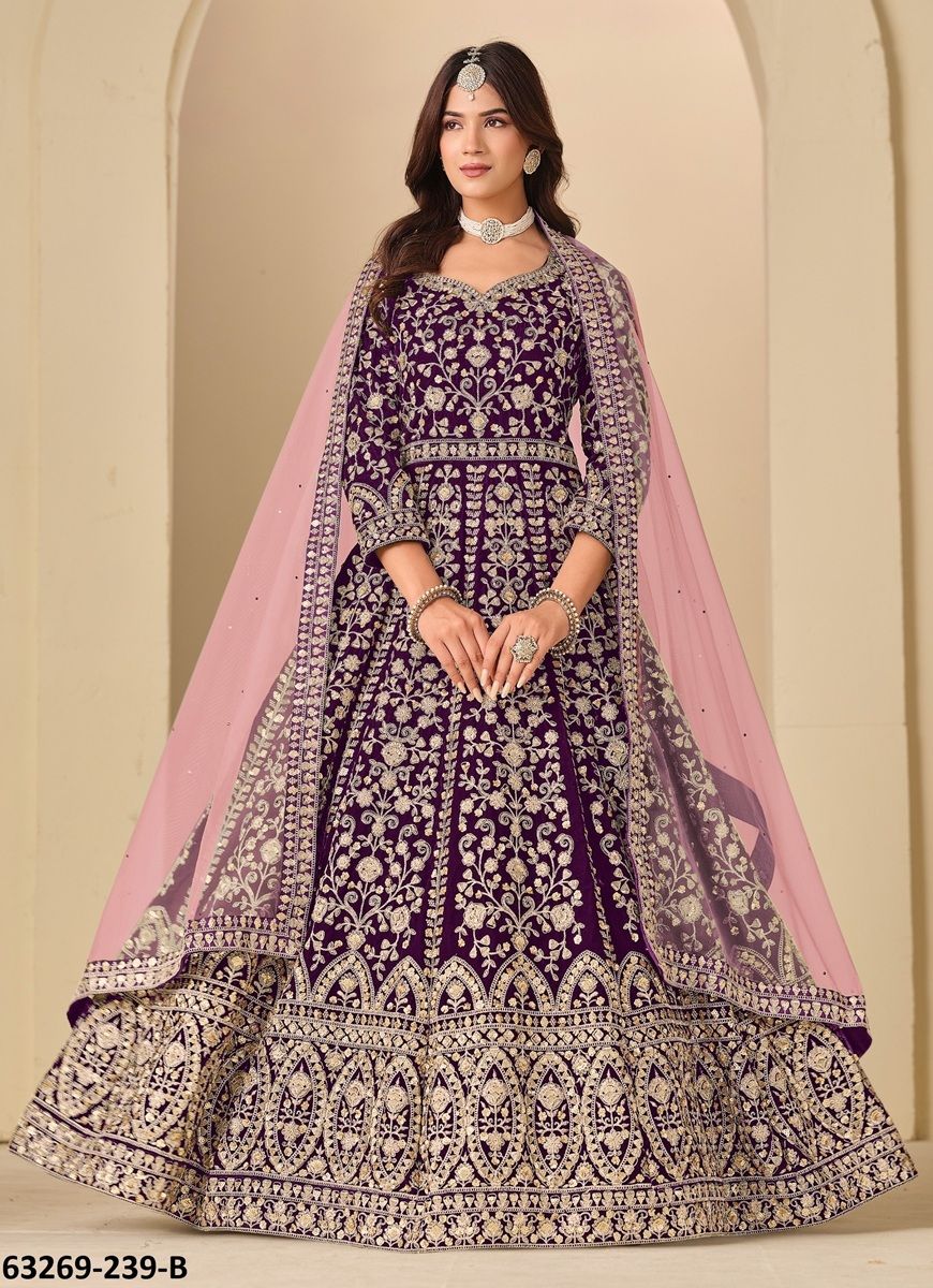 AANAYA 239 - Catalog # 63269 (Set of 4 Readymade Salwar Suits) by Amdavadi Fashion