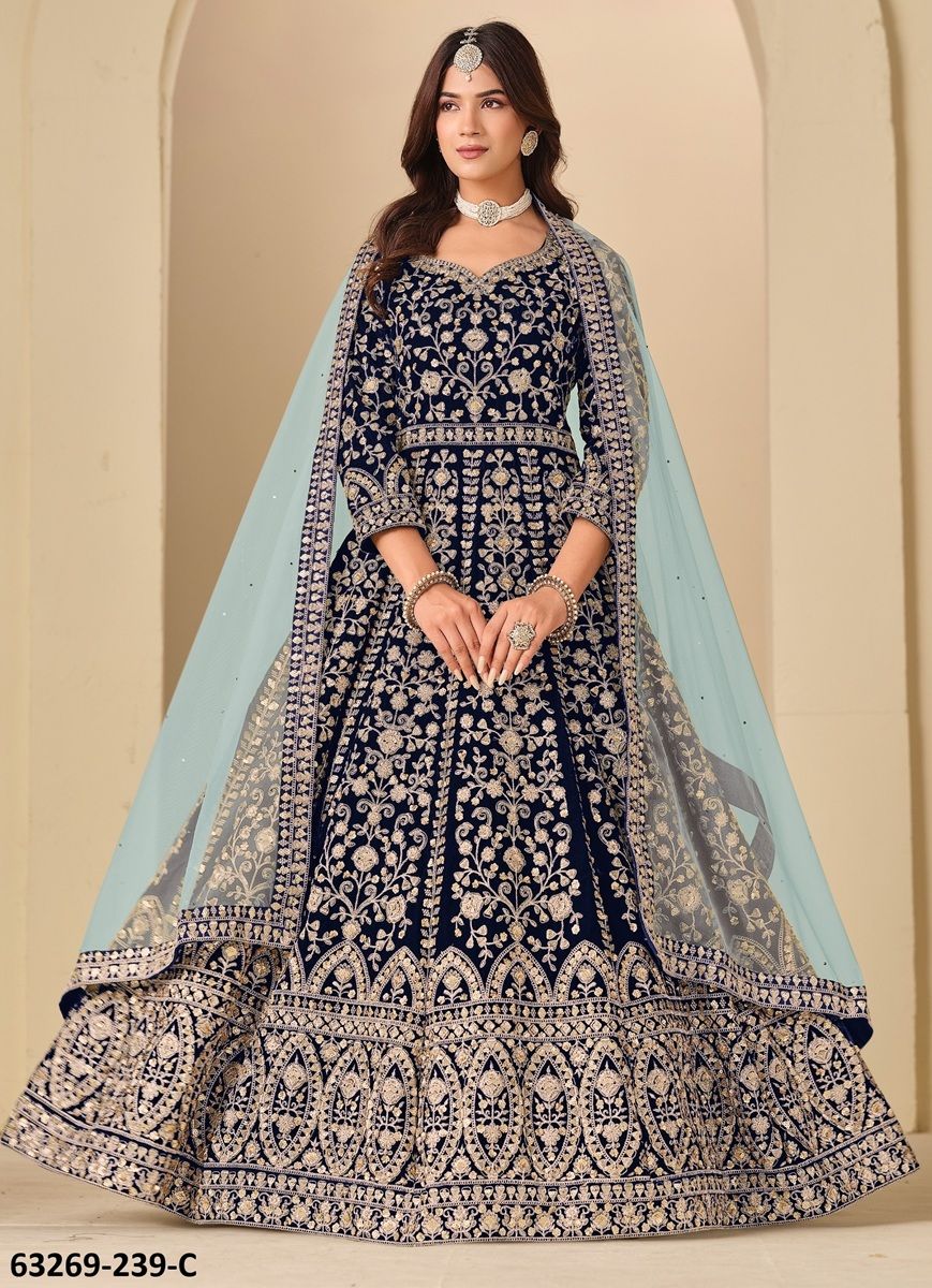 AANAYA 239 - Catalog # 63269 (Set of 4 Readymade Salwar Suits) by Amdavadi Fashion