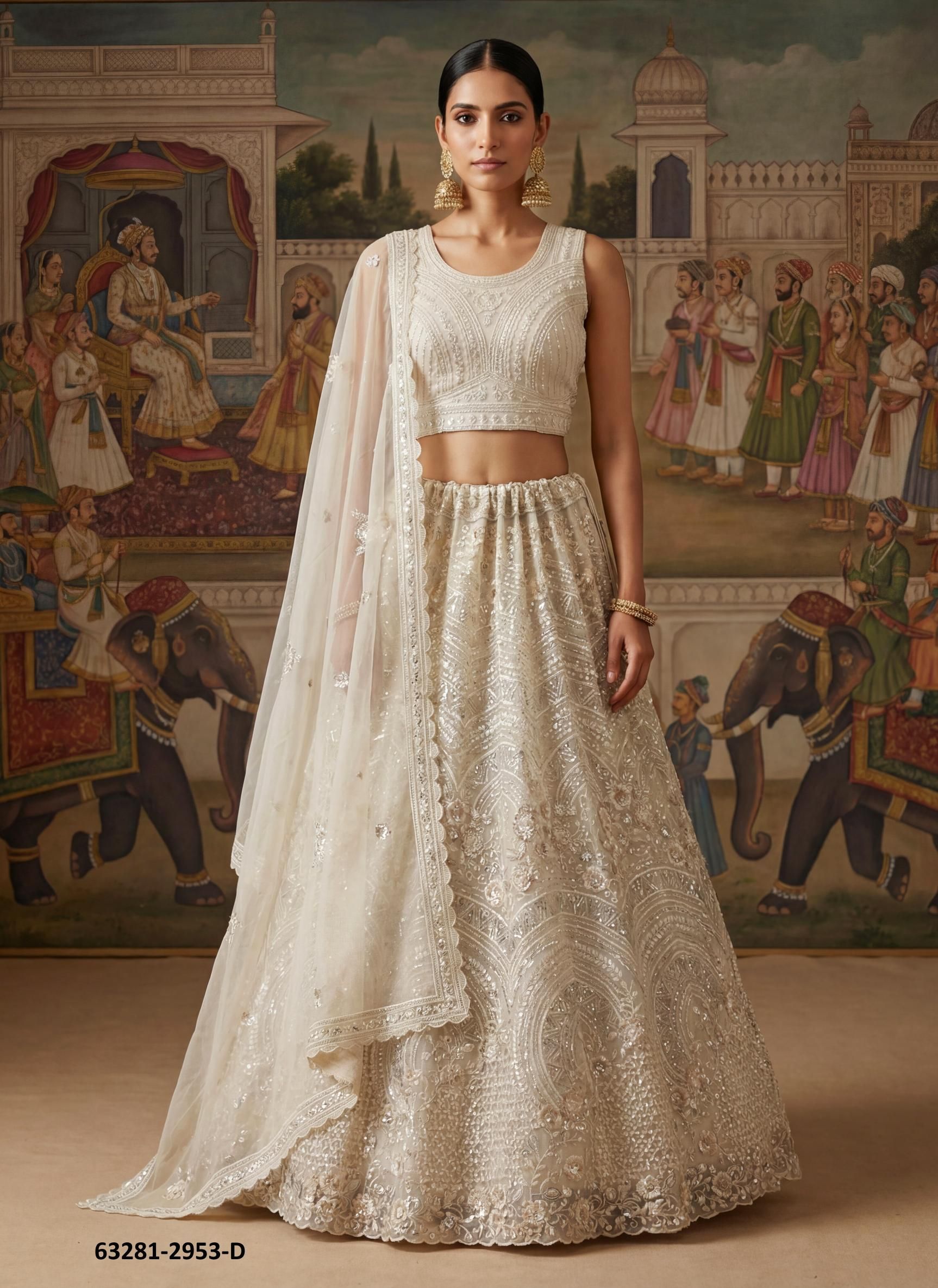 SERIES 2953 - Catalog # 63281 (Set of 4 Semi-Stitched Lehengas) by Raw Lemon SERIES 2953 - Catalog # 63281 (Set of 4 Semi-Stitched Lehengas) by Raw Lemon