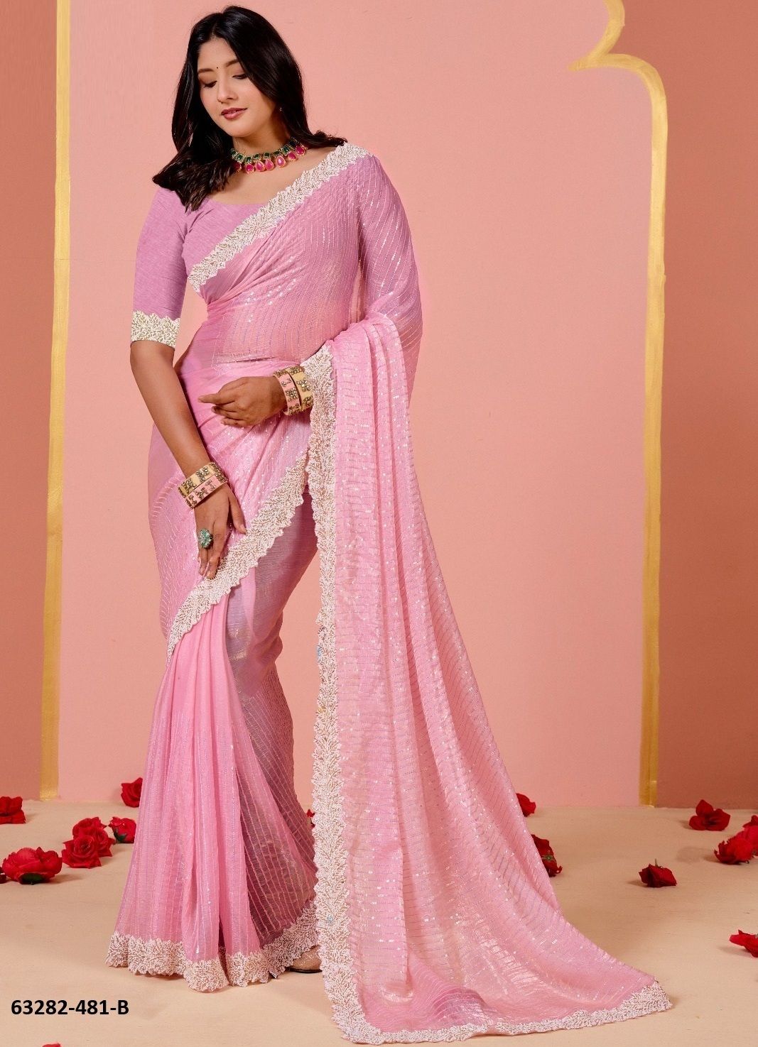 SERIES 4814 - Catalog # 63282 (Set of 3 Sarees) by Durga Fashion SERIES 4814 - Catalog # 63282 (Set of 3 Sarees) by Durga Fashion