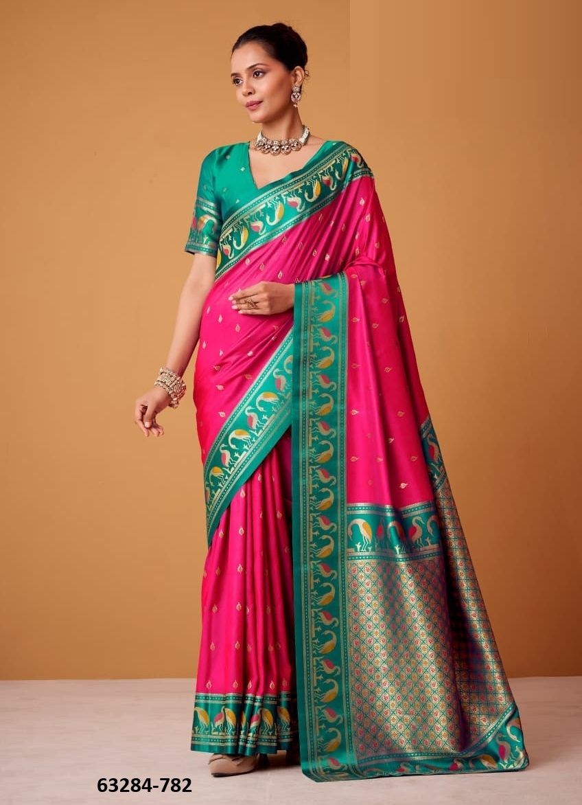 FLAMINGO SILK - Catalog # 63284 (Set of 8 Sarees) by Semad Styles FLAMINGO SILK - Catalog # 63284 (Set of 8 Sarees) by Semad Styles