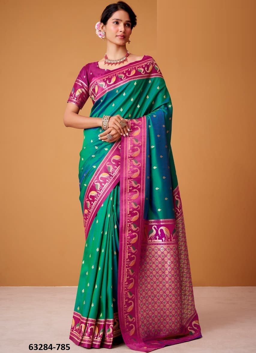 FLAMINGO SILK - Catalog # 63284 (Set of 8 Sarees) by Semad Styles FLAMINGO SILK - Catalog # 63284 (Set of 8 Sarees) by Semad Styles