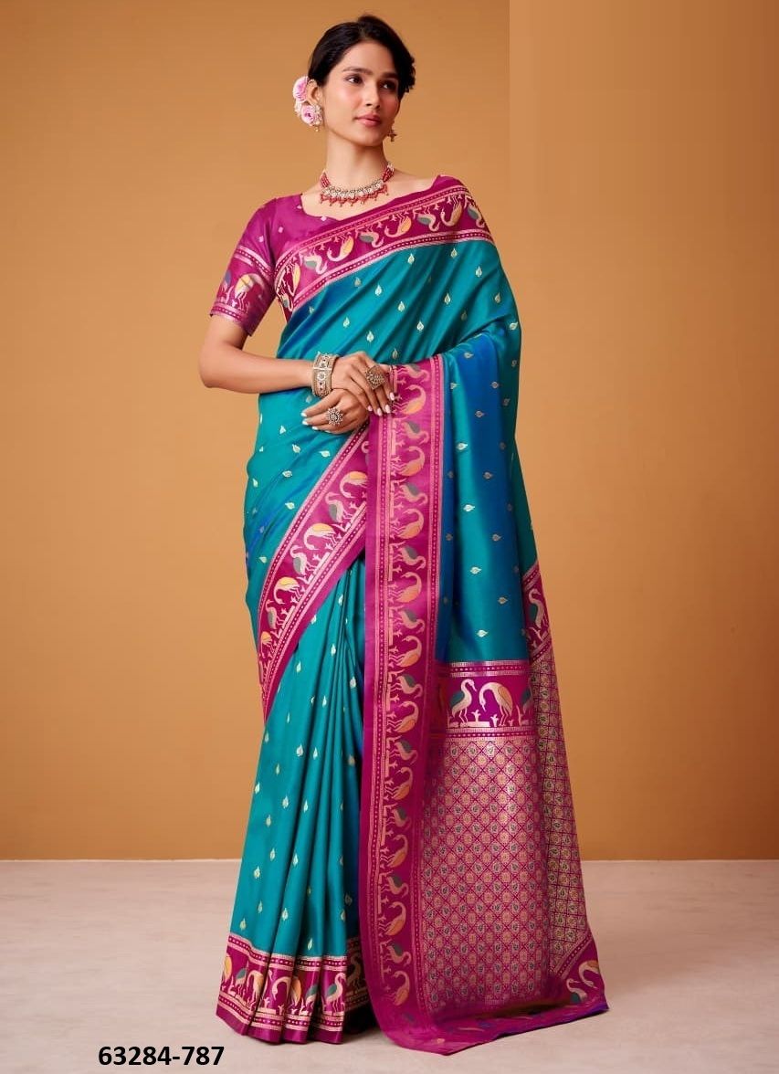 FLAMINGO SILK - Catalog # 63284 (Set of 8 Sarees) by Semad Styles FLAMINGO SILK - Catalog # 63284 (Set of 8 Sarees) by Semad Styles