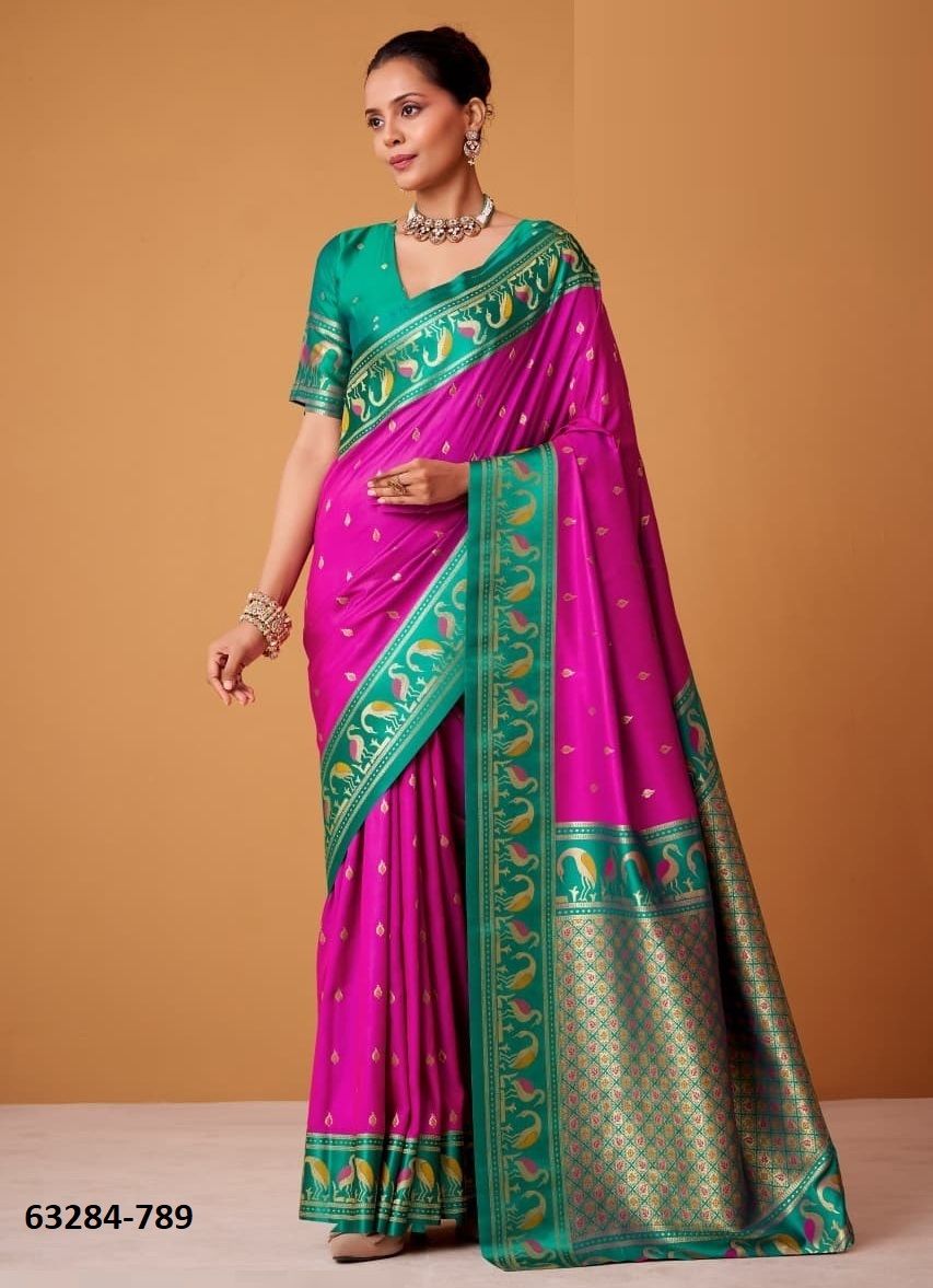 FLAMINGO SILK - Catalog # 63284 (Set of 8 Sarees) by Semad Styles FLAMINGO SILK - Catalog # 63284 (Set of 8 Sarees) by Semad Styles