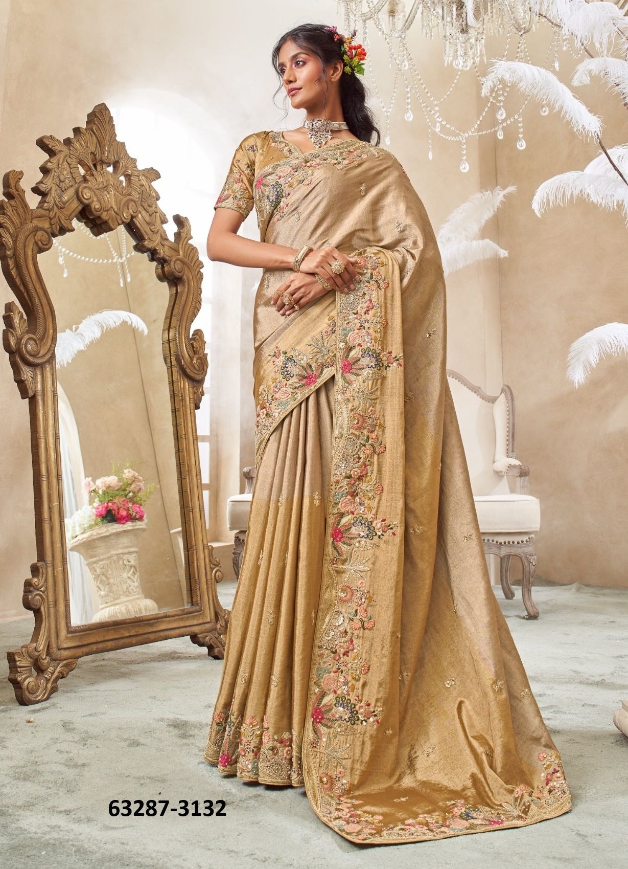 THE ROYAL DIVA - Catalog # 63287 (Set of 5 Sarees) by Desi Muse THE ROYAL DIVA - Catalog # 63287 (Set of 5 Sarees) by Desi Muse