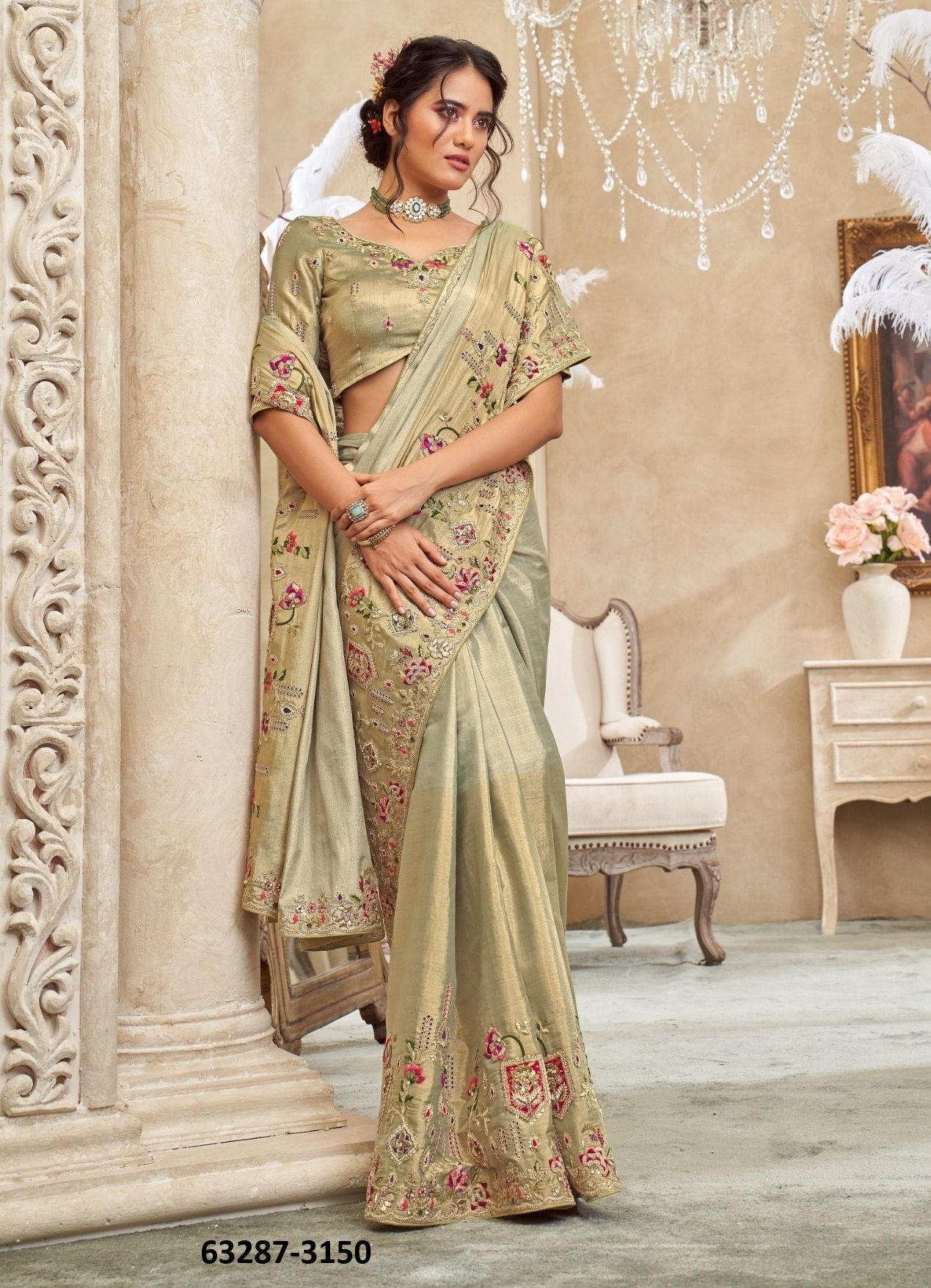 THE ROYAL DIVA - Catalog # 63287 (Set of 5 Sarees) by Desi Muse THE ROYAL DIVA - Catalog # 63287 (Set of 5 Sarees) by Desi Muse
