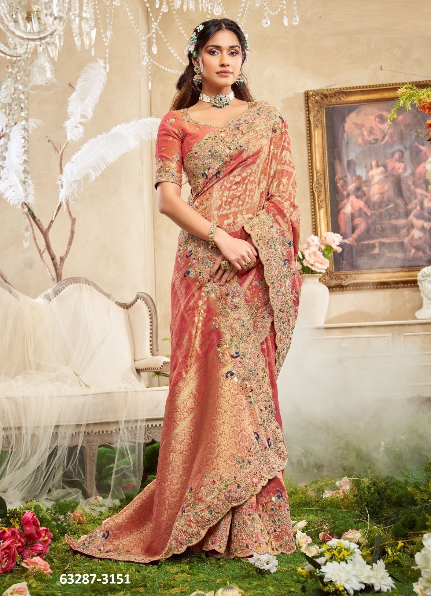 THE ROYAL DIVA - Catalog # 63287 (Set of 5 Sarees) by Desi Muse THE ROYAL DIVA - Catalog # 63287 (Set of 5 Sarees) by Desi Muse