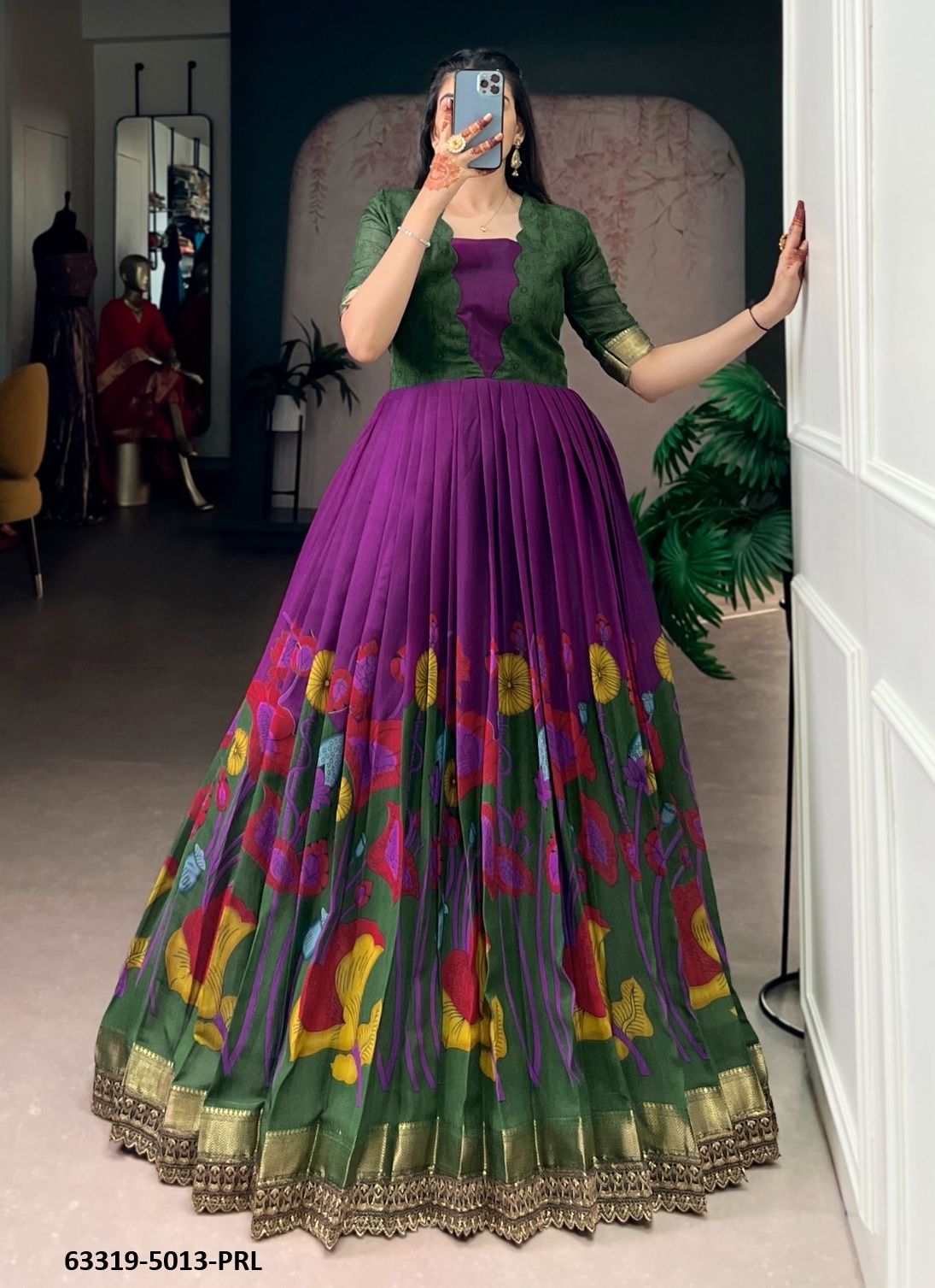 SERIES 5013 - Catalog # 63319 (Set of 3 Readymade Gowns) by Komal Pret