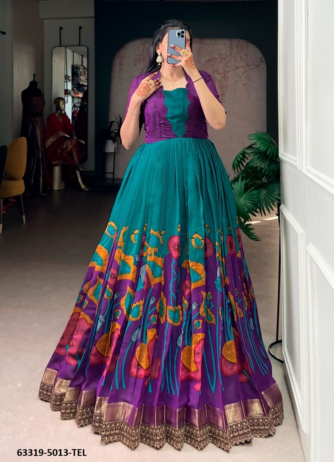 SERIES 5013 - Catalog # 63319 (Set of 3 Readymade Gowns) by Komal Pret