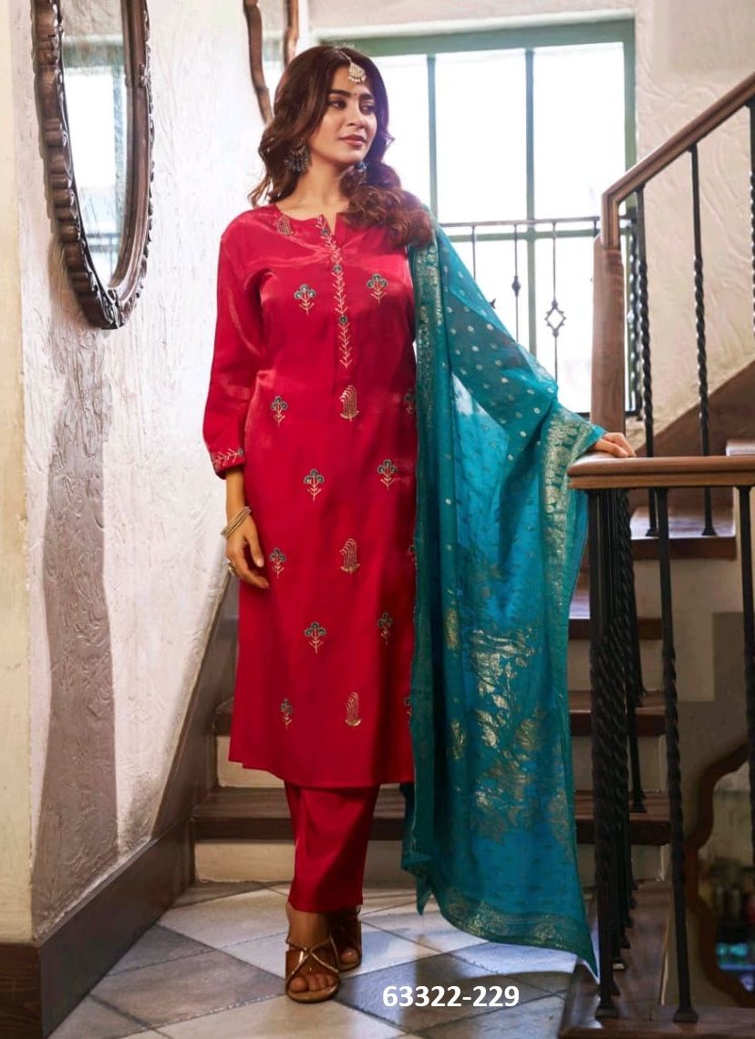 AFREEN - Catalog # 63322 (Set of 6 Readymade Salwar Suits) by Meher