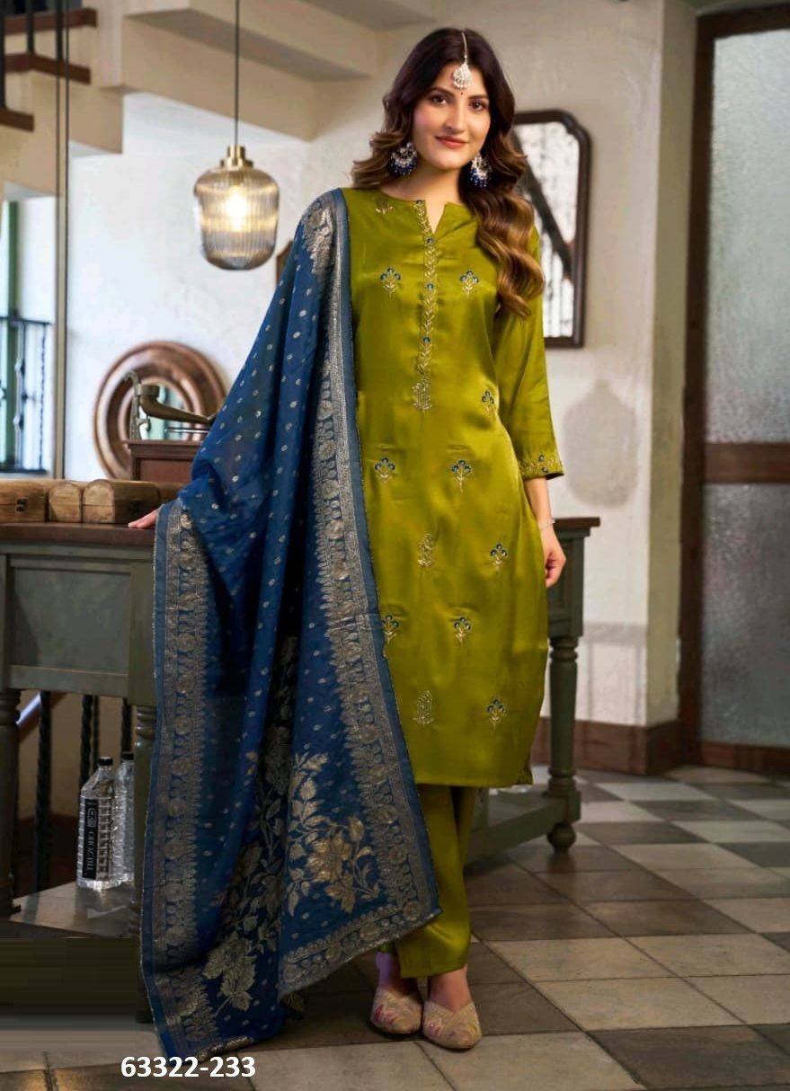 AFREEN - Catalog # 63322 (Set of 6 Readymade Salwar Suits) by Meher