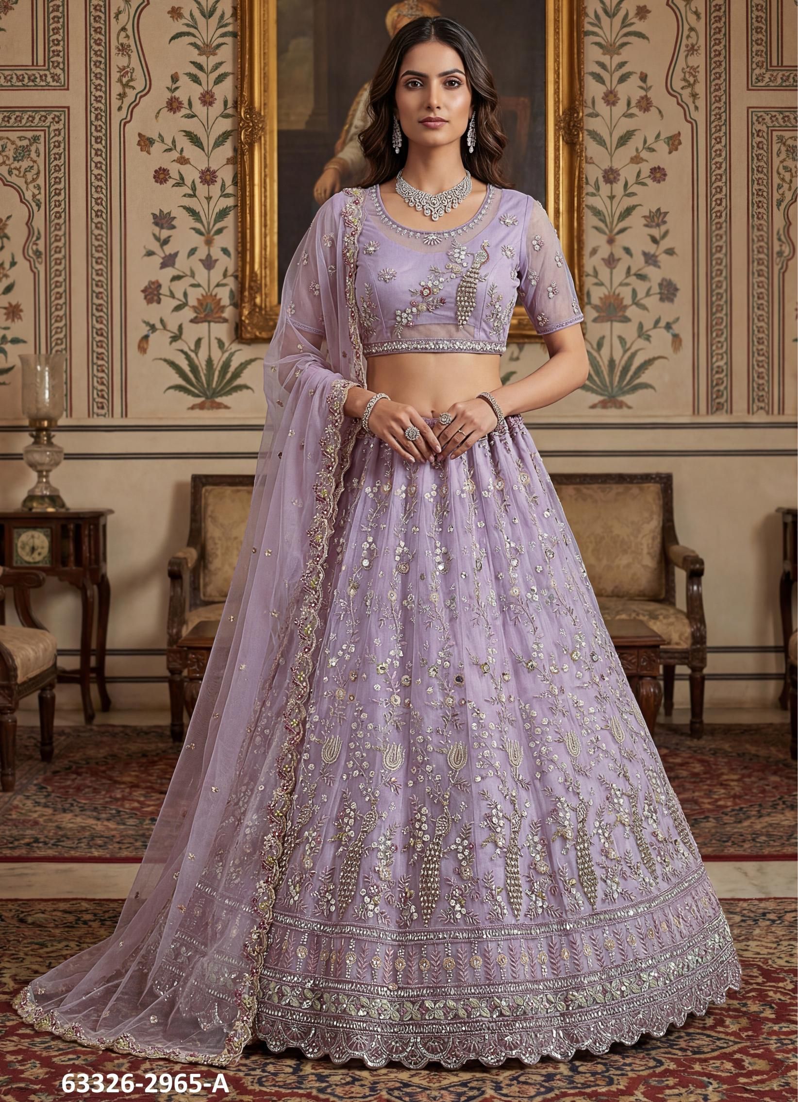 SERIES 2965 - Catalog # 63326 (Set of 4 Semi-Stitched Lehengas) by Komal Pret SERIES 2965 - Catalog # 63326 (Set of 4 Semi-Stitched Lehengas) by Komal Pret