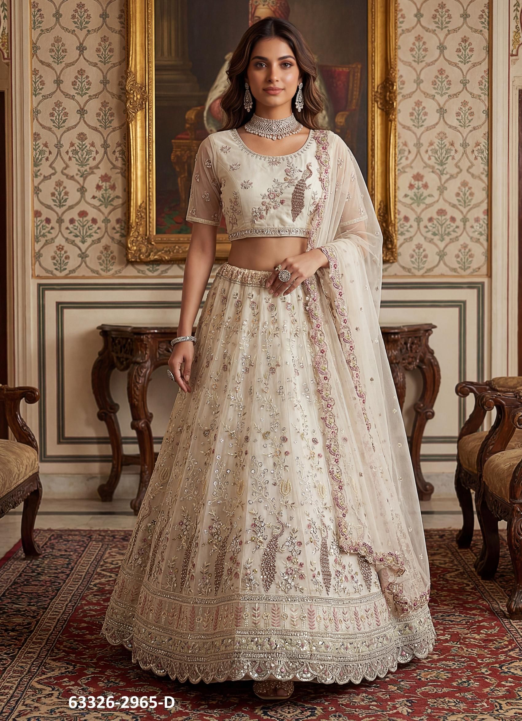 SERIES 2965 - Catalog # 63326 (Set of 4 Semi-Stitched Lehengas) by Komal Pret SERIES 2965 - Catalog # 63326 (Set of 4 Semi-Stitched Lehengas) by Komal Pret