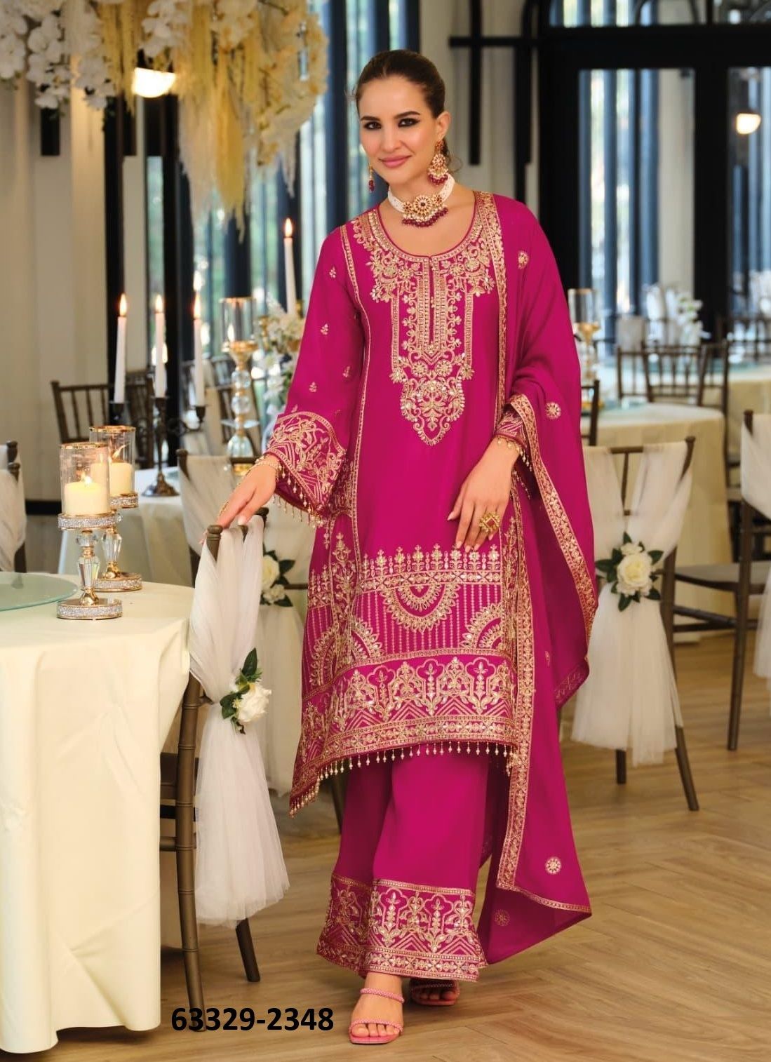MANPREET - Catalog # 63329 (Set of 3 Readymade Salwar Suits) by Eba Lifestyle