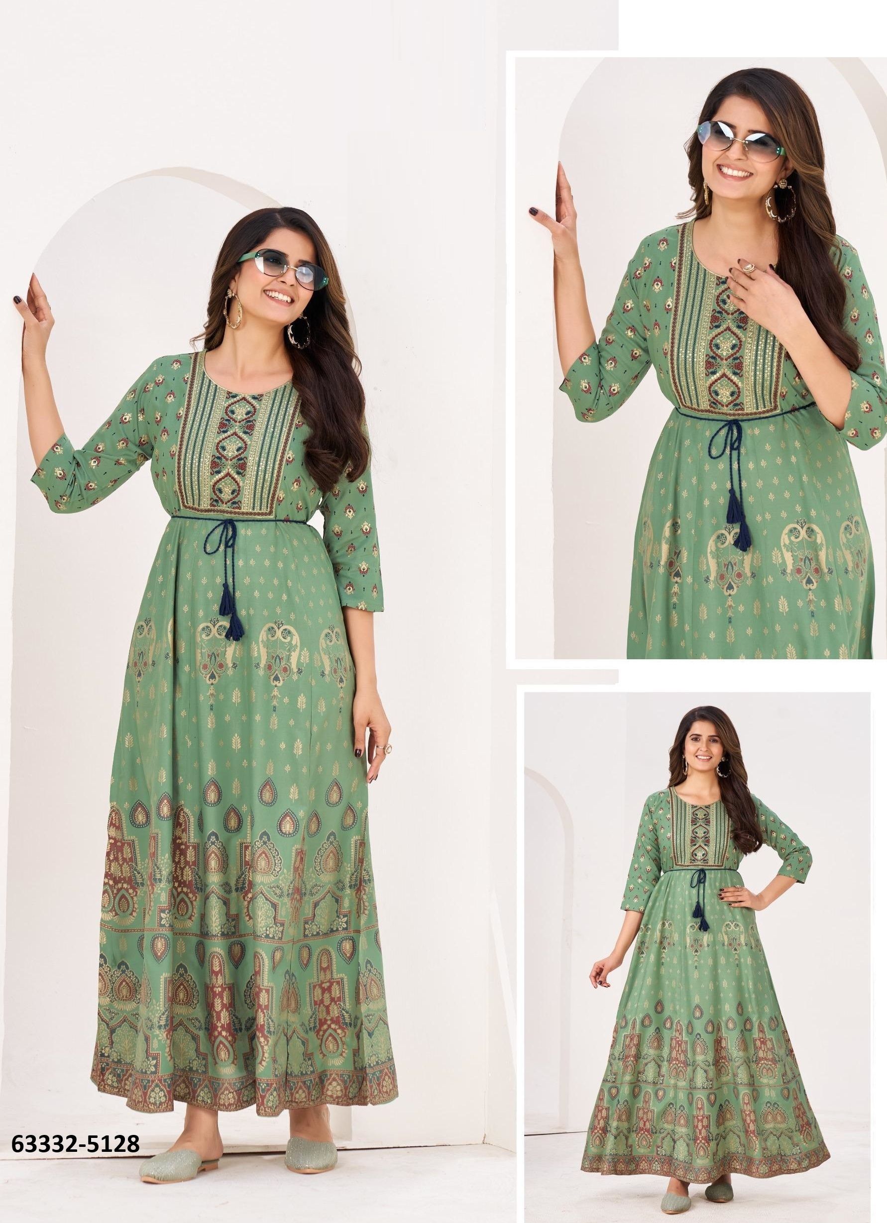 FESTIVAL PRO 9 - Catalog # 63332 (Set of 6 Readymade Women's Kurtis / Tops) by Blue Hills FESTIVAL PRO 9 - Catalog # 63332 (Set of 6 Readymade Women's Kurtis / Tops) by Blue Hills