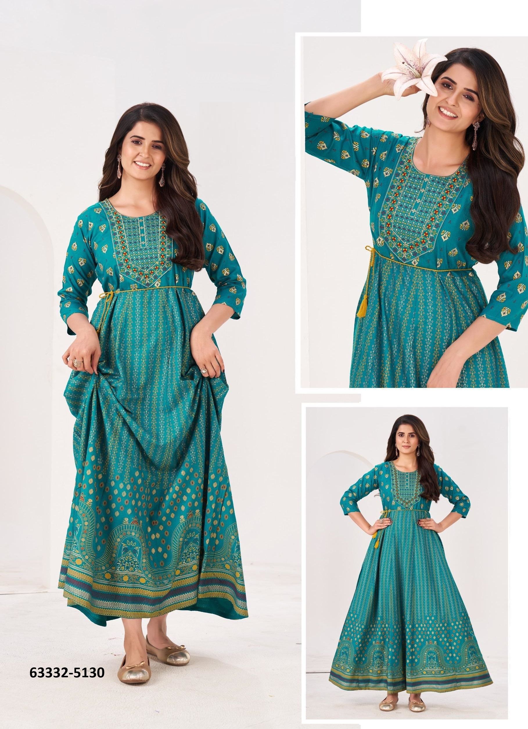 FESTIVAL PRO 9 - Catalog # 63332 (Set of 6 Readymade Women's Kurtis / Tops) by Blue Hills FESTIVAL PRO 9 - Catalog # 63332 (Set of 6 Readymade Women's Kurtis / Tops) by Blue Hills