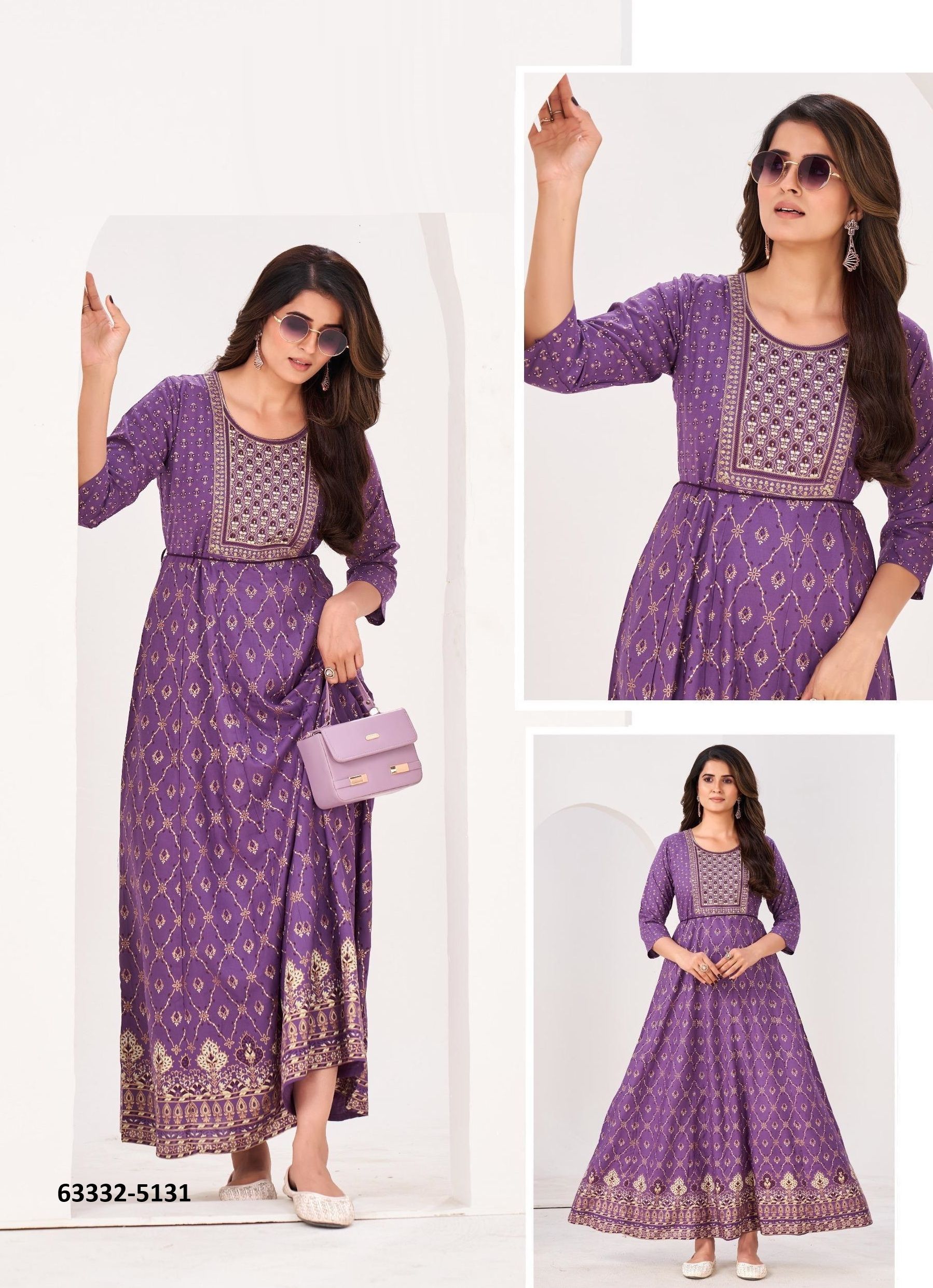 FESTIVAL PRO 9 - Catalog # 63332 (Set of 6 Readymade Women's Kurtis / Tops) by Blue Hills FESTIVAL PRO 9 - Catalog # 63332 (Set of 6 Readymade Women's Kurtis / Tops) by Blue Hills