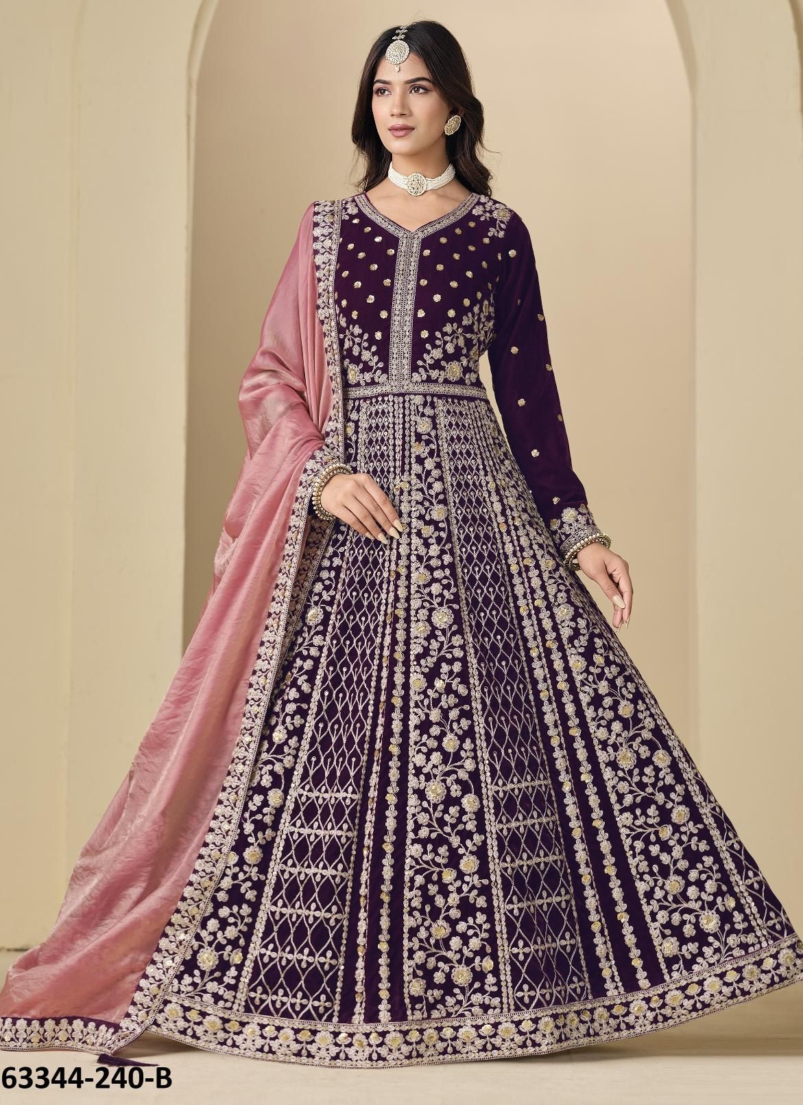 AANAYA 240 - Catalog # 63344 (Set of 4 Readymade Salwar Suits) by Amdavadi Fashion