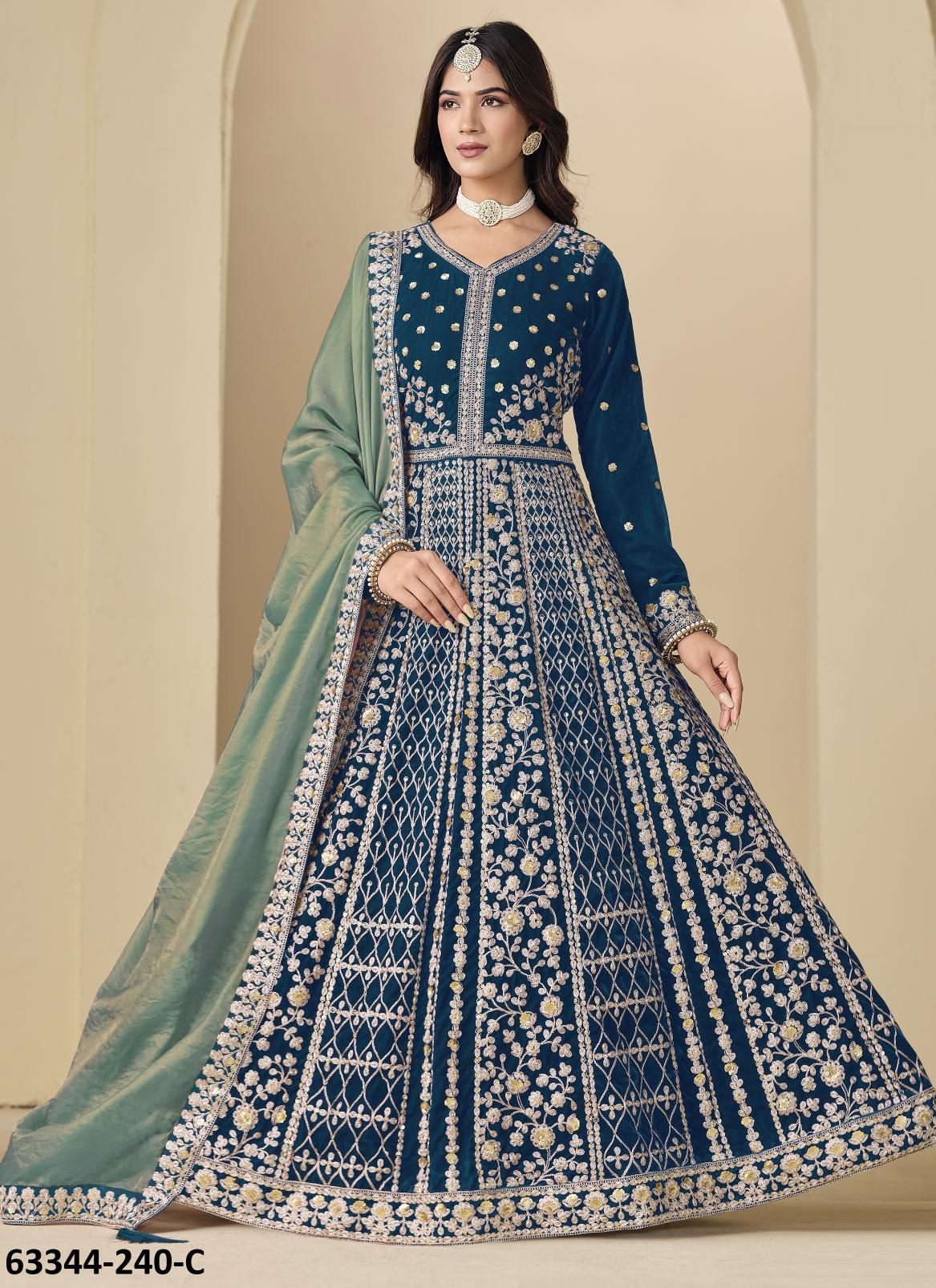 AANAYA 240 - Catalog # 63344 (Set of 4 Readymade Salwar Suits) by Amdavadi Fashion