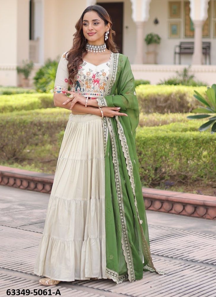 SERIES 5061 - Catalog # 63349 (Set of 2 Semi-Stitched Lehengas) by Raw Lemon SERIES 5061 - Catalog # 63349 (Set of 2 Semi-Stitched Lehengas) by Raw Lemon