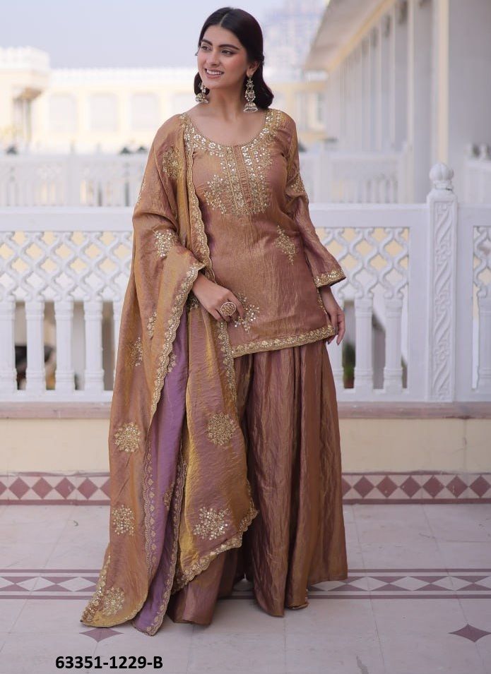 SERIES 1229 - Catalog # 63351 (Set of 2 Readymade Salwar Suits) by Amdavadi Fashion