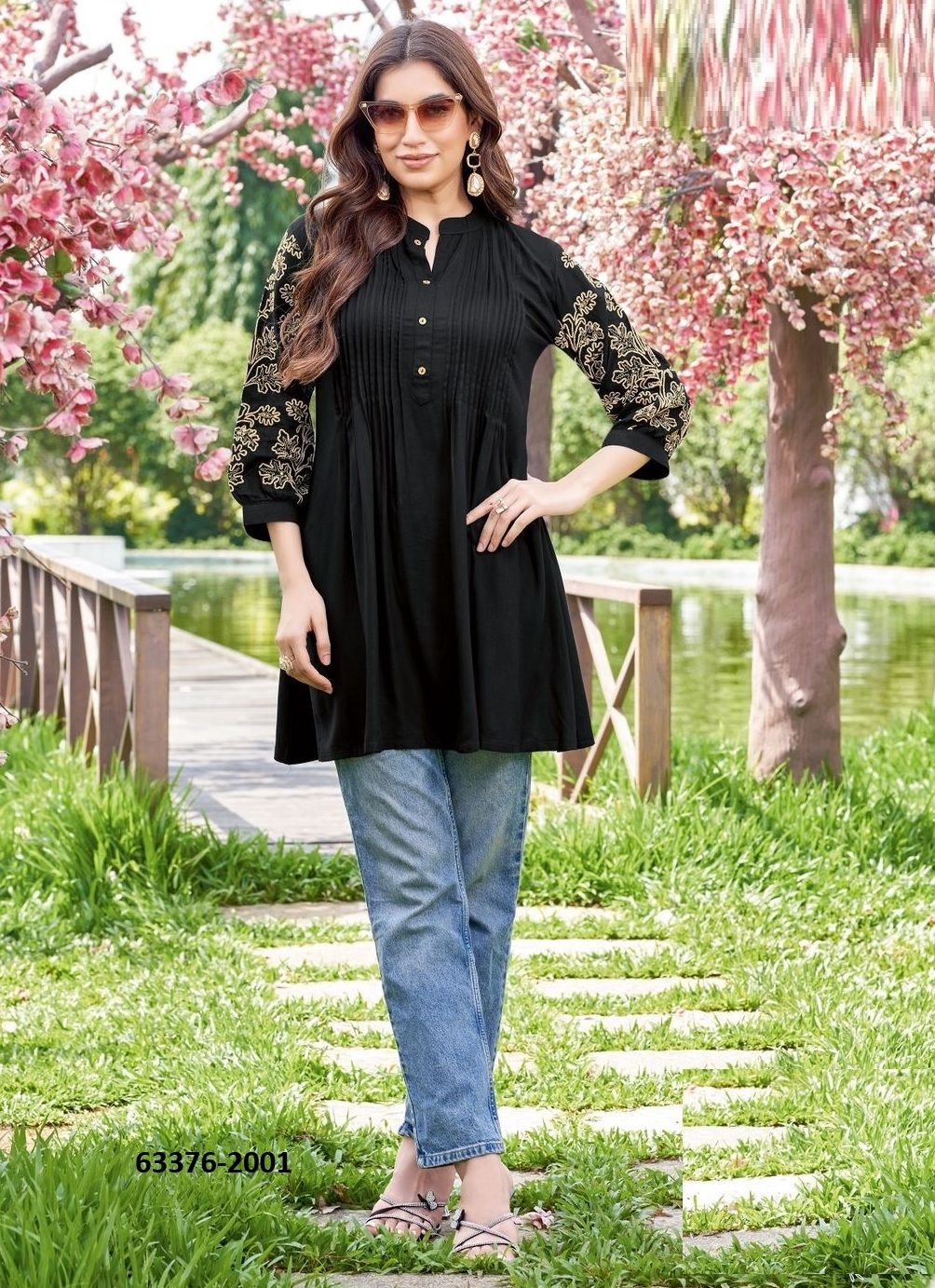 TRENDY TOUCH - Catalog # 63376 (Set of 6 Readymade Women's Kurtis / Tops) by Wooglee Fashions TRENDY TOUCH - Catalog # 63376 (Set of 6 Readymade Women's Kurtis / Tops) by Wooglee Fashions
