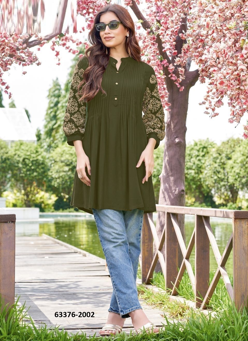 TRENDY TOUCH - Catalog # 63376 (Set of 6 Readymade Women's Kurtis / Tops) by Wooglee Fashions TRENDY TOUCH - Catalog # 63376 (Set of 6 Readymade Women's Kurtis / Tops) by Wooglee Fashions