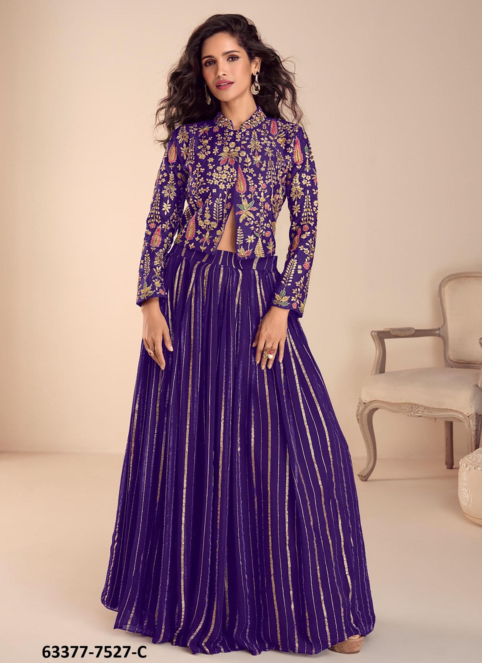 SARGAM - Catalog # 63377 (Set of 4 Readymade Lehengas) by Gulkayra Designer