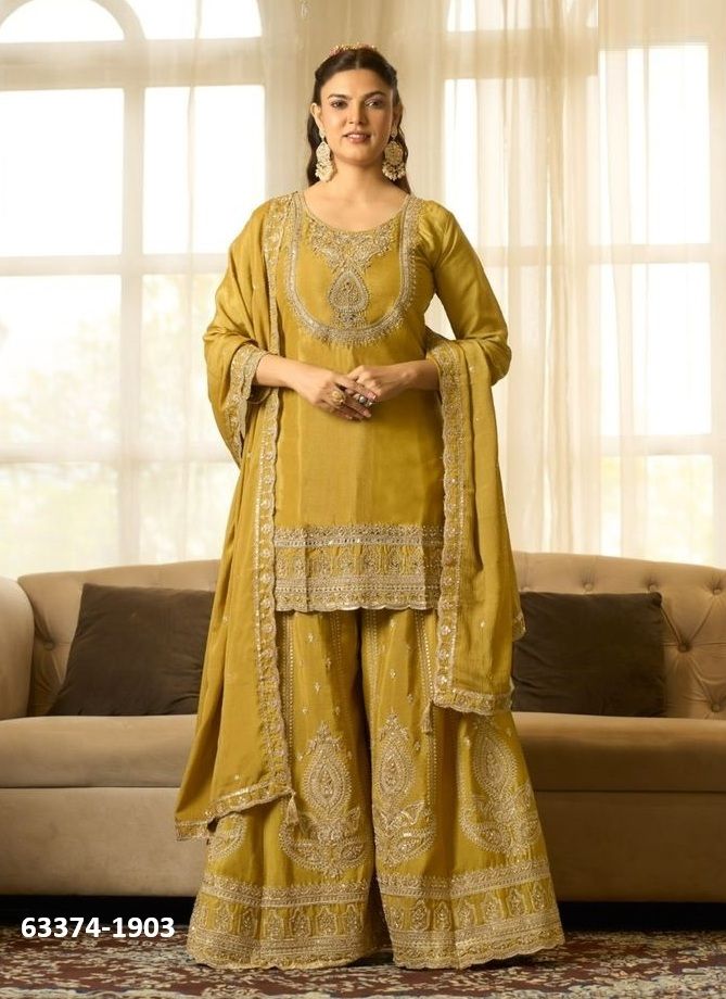 ANMOL - Catalog # 63374 (Set of 4 Readymade Salwar Suits) by Sanika Fashion