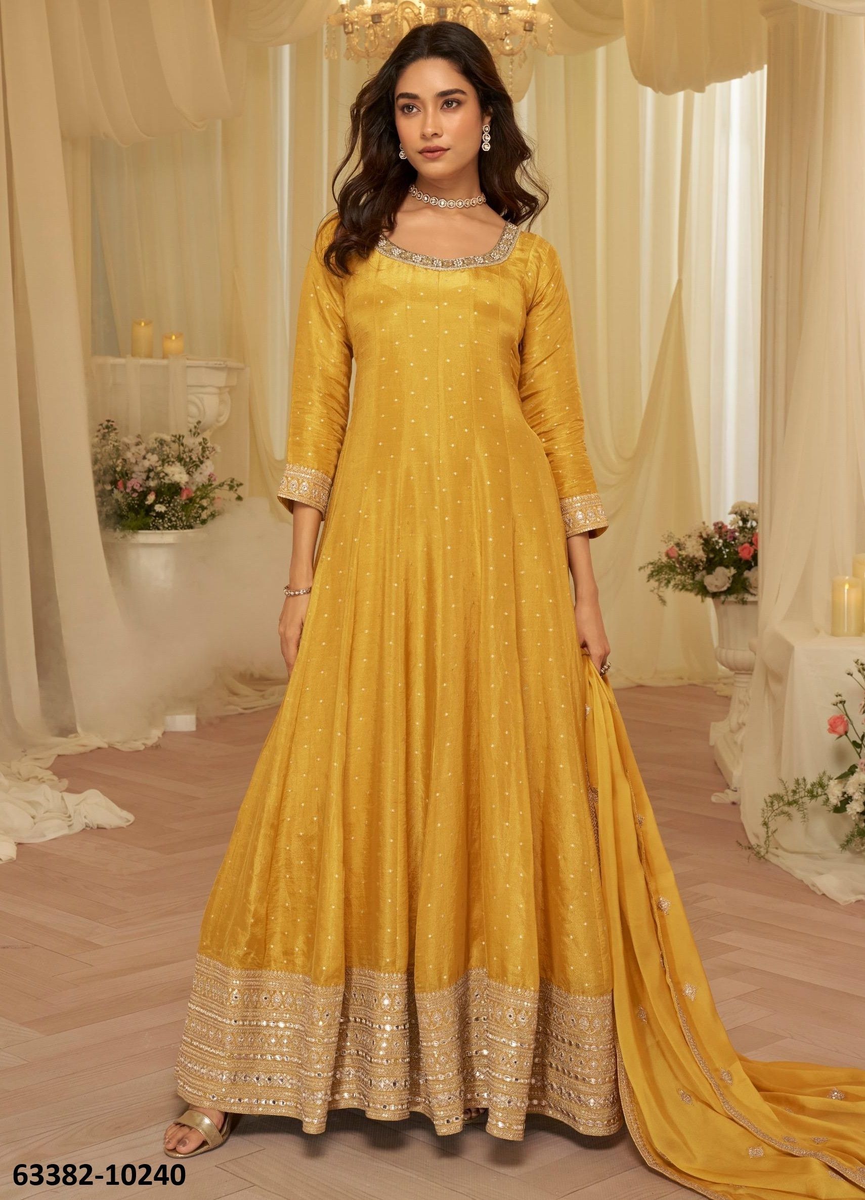 AARADHNA - Catalog # 63382 (Set of 3 Readymade Gowns) by Sayuri Designer AARADHNA - Catalog # 63382 (Set of 3 Readymade Gowns) by Sayuri Designer