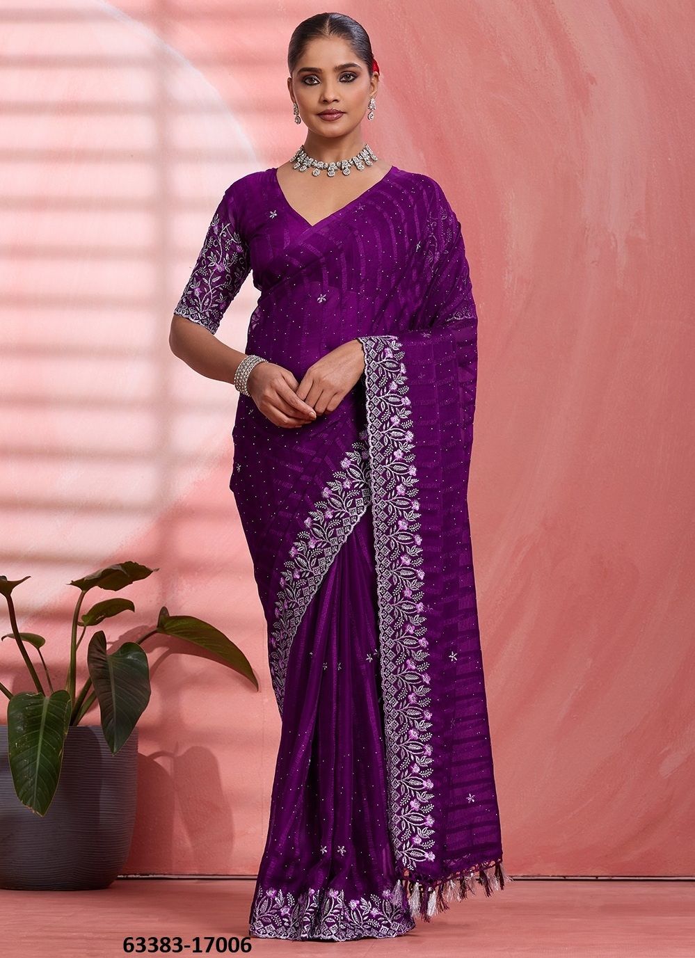 MARIE - Catalog # 63383 (Set of 6 Sarees) by Suma Designer