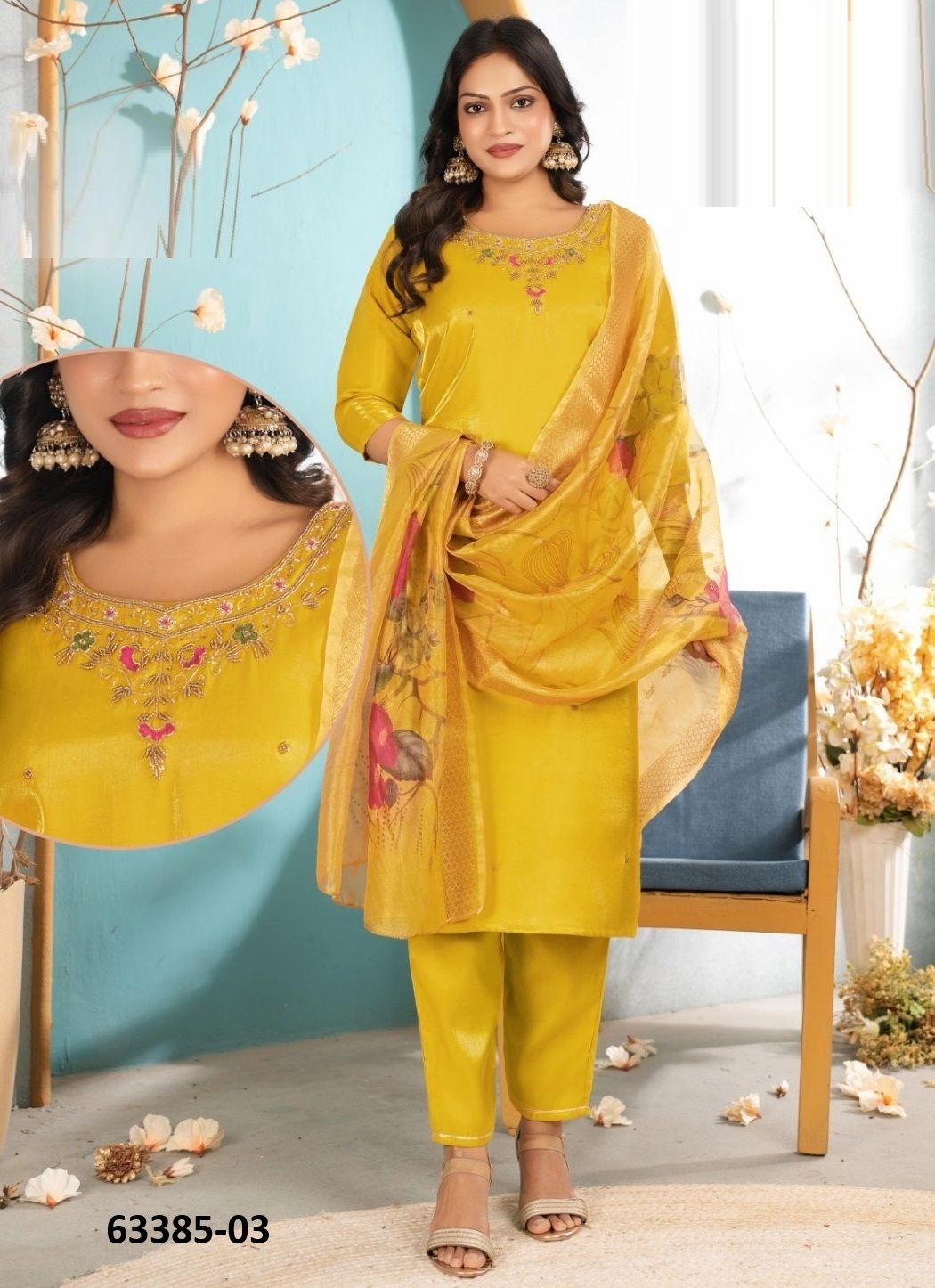 ZILMIL - Catalog # 63385 (Set of 6 Readymade Salwar Suits) by Kaya Ahmedabad