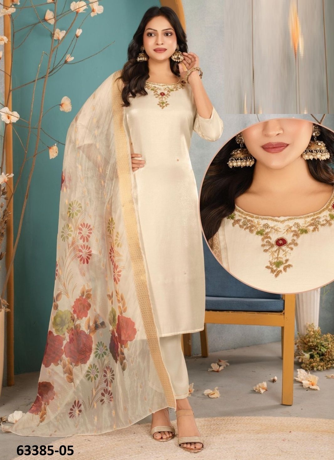 ZILMIL - Catalog # 63385 (Set of 6 Readymade Salwar Suits) by Kaya Ahmedabad