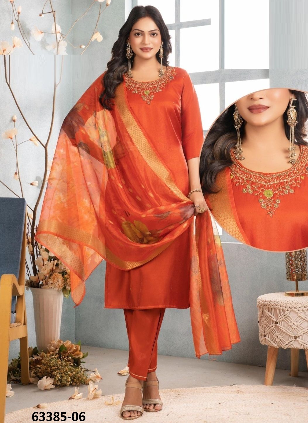 ZILMIL - Catalog # 63385 (Set of 6 Readymade Salwar Suits) by Kaya Ahmedabad