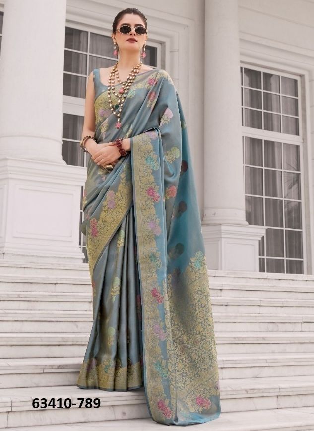 KOPER SILK - Catalog # 63410 (Set of 5 Sarees) by Desi Muse KOPER SILK - Catalog # 63410 (Set of 5 Sarees) by Desi Muse