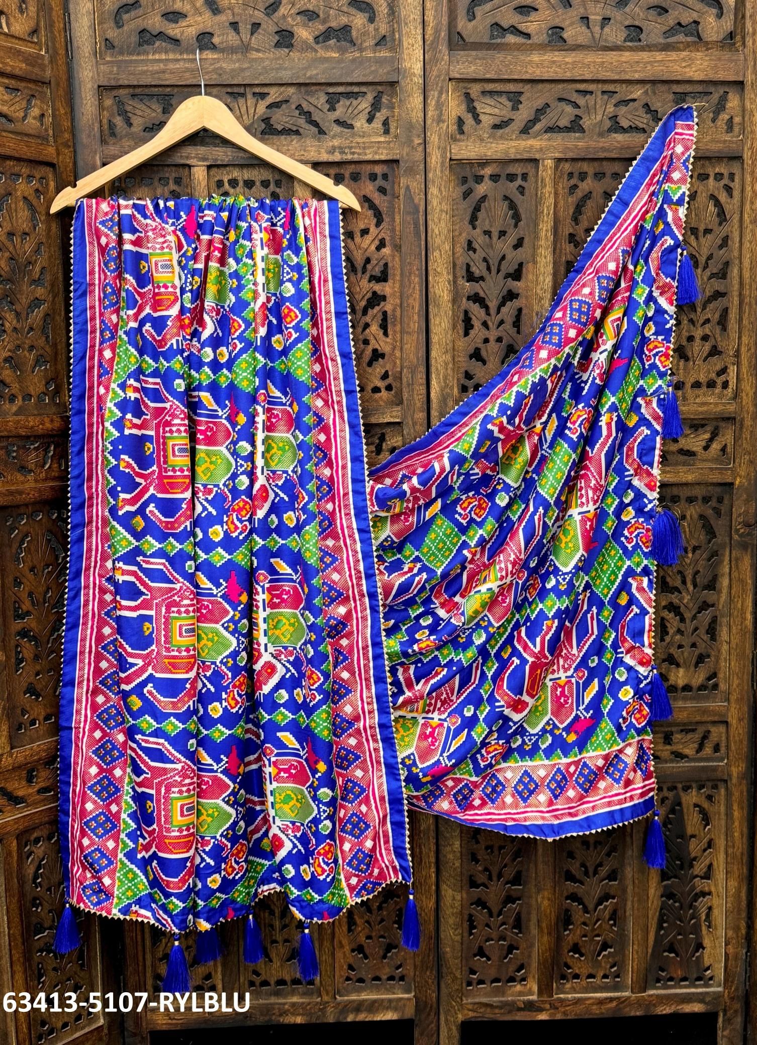 PATOLA PRINT DUPATTAS - Catalog # 63413 (Set of 6 Only Dupattas) by Desi Muse