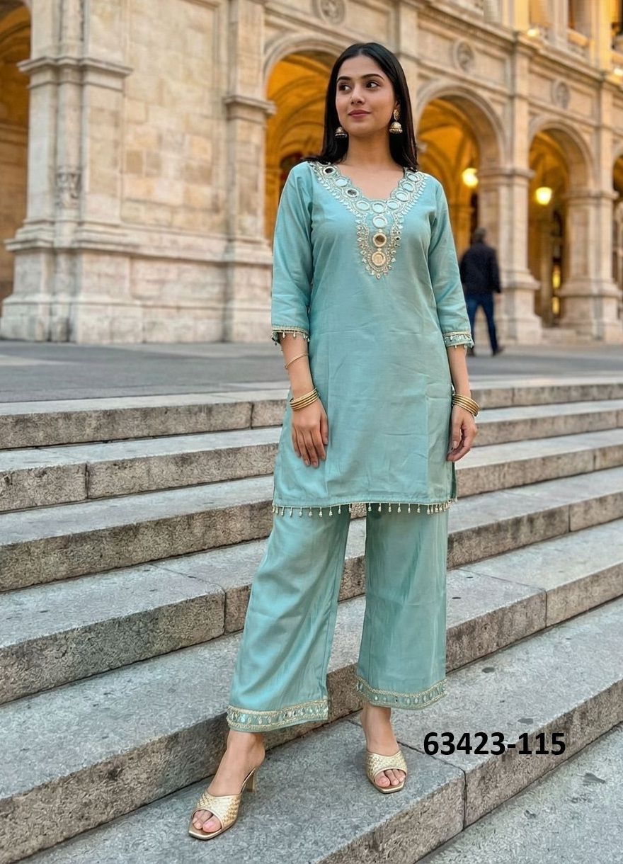 KRISHIVA - Catalog # 63423 (Set of 6 Tops With Bottoms) by Meher