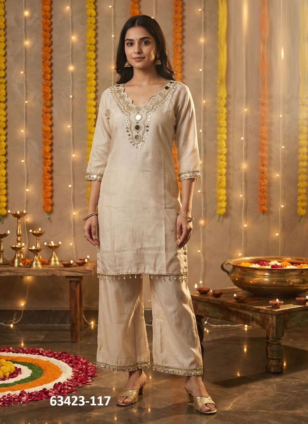 KRISHIVA - Catalog # 63423 (Set of 6 Tops With Bottoms) by Meher
