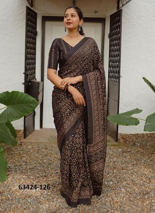 LINEN COTTON PRINTS - Catalog # 63424 (Set of 74 Sarees) by Semad Styles