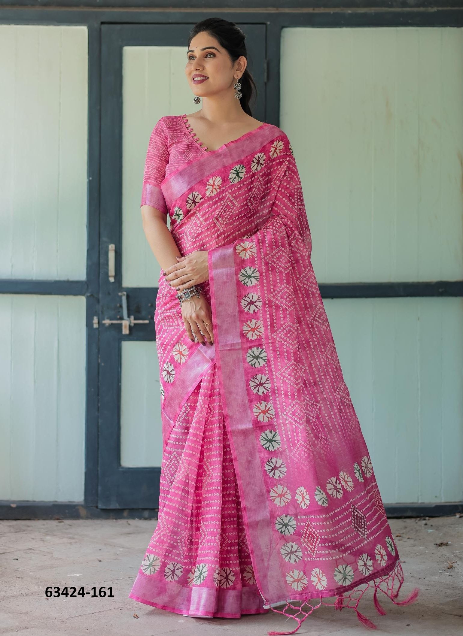 LINEN COTTON PRINTS - Catalog # 63424 (Set of 74 Sarees) by Semad Styles