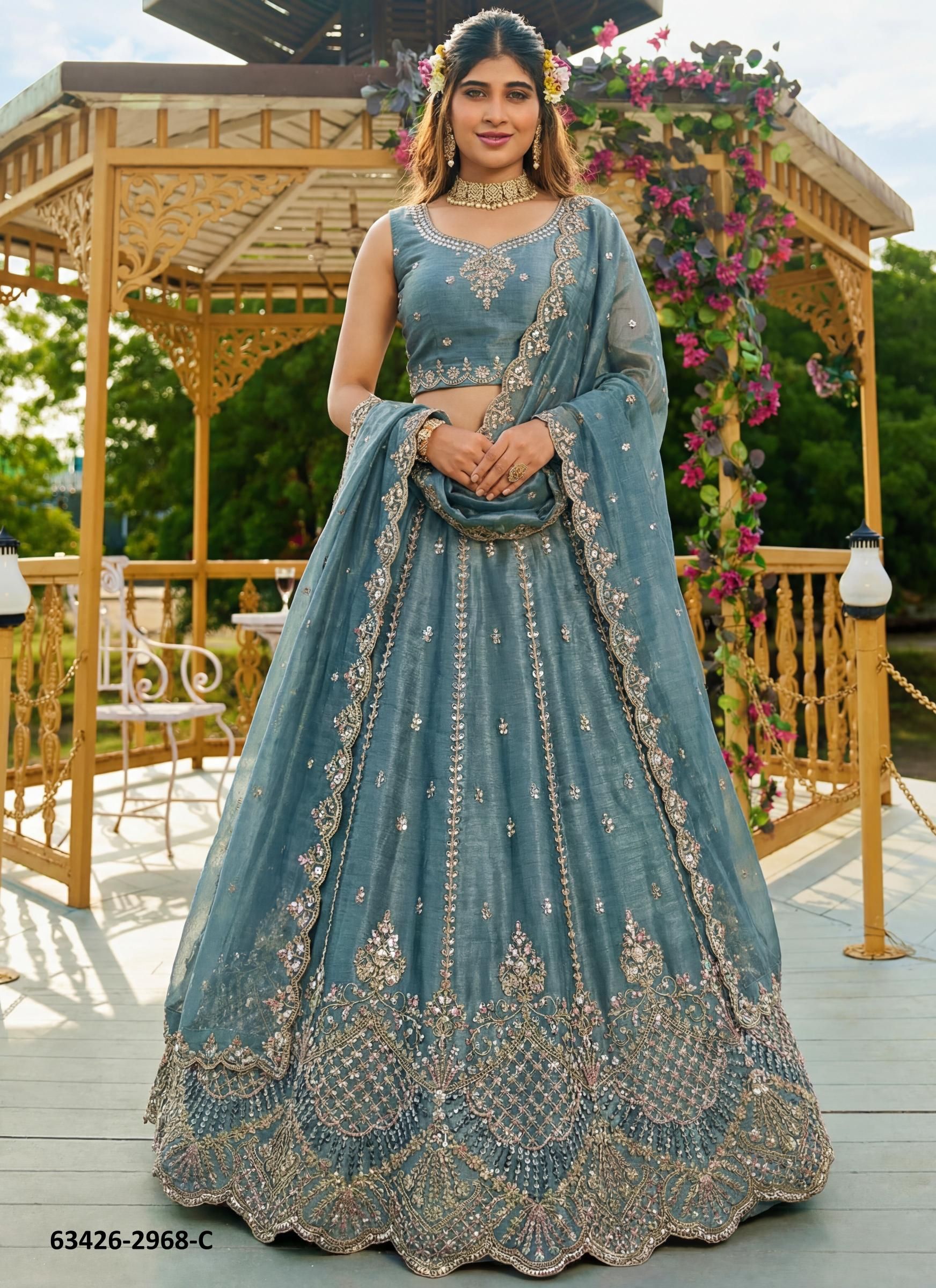 SERIES 2968 - Catalog # 63426 (Set of 6 Semi-Stitched Lehengas) by Raw Lemon SERIES 2968 - Catalog # 63426 (Set of 6 Semi-Stitched Lehengas) by Raw Lemon