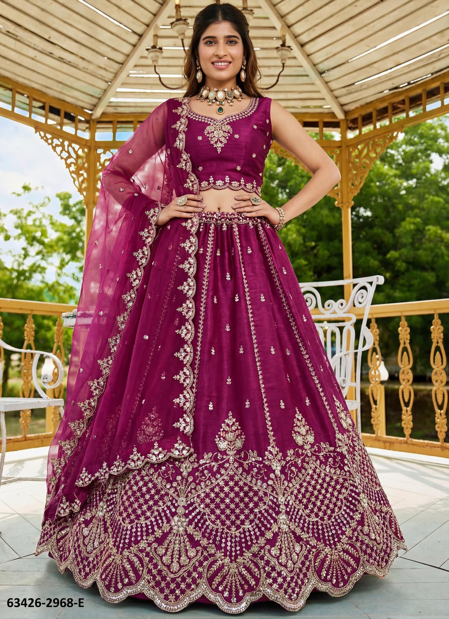 SERIES 2968 - Catalog # 63426 (Set of 6 Semi-Stitched Lehengas) by Raw Lemon SERIES 2968 - Catalog # 63426 (Set of 6 Semi-Stitched Lehengas) by Raw Lemon